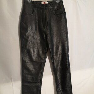 Ladies Black Lambskin Leather Pants